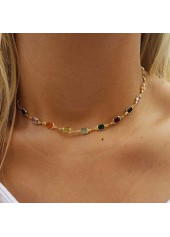 Rectangle Geometric Design Multi Color Necklace