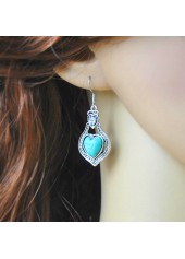 Heart Retro Cutout Design Turquoise Earrings