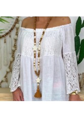 White jewelry,Other jewelry,Tassel Star Detail Round White Necklace