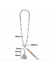 White jewelry,Other jewelry,Tassel Star Detail Round White Necklace