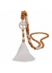 Light Coffee jewelry,Other jewelry,Wood Tassel Round Light Coffee Necklace