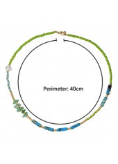 Multi Color jewelry,Geometric jewelry,Stone Detail Round Multi Color Necklace