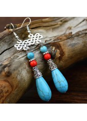 Silvery White jewelry,Contrast Color jewelry,Chinese Knot Design Teardrop Silvery White Earrings