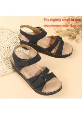 Black accessories,Plain Color accessories,Black Mid Heel Open Toe Velcro Slippers