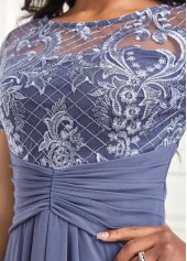 Dusty Blue plus size,Plain Color plus size,ROTITA Plus Size Lace Dusty Blue H Shape Dress
