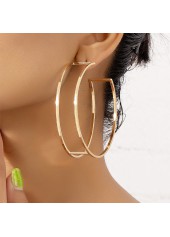 Round Shape Gold Metal Detail Earrings
