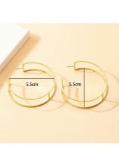 Gold jewelry,Plain Color jewelry,Round Shape Gold Metal Detail Earrings