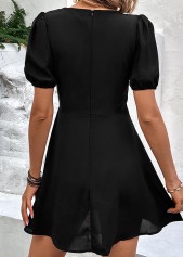 Black dresses,Plain Color dresses,Lace Black Short A Line V Neck Dress