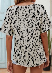 Grey tops,Graphic tops,Lightweight Graffiti Print Grey Split Neck Blouse