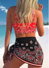 Red plus size,Black plus size,Tribal plus size,ROTITA Plus Size High Waisted Mesh Tribal Print Bra