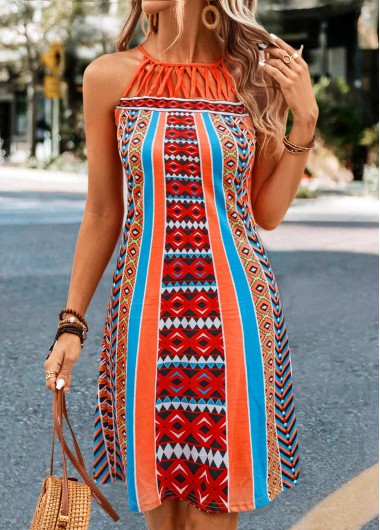 Orange dresses,Striped dresses,Geometric dresses,Criss Cross Striped Orange Short Shift Dress