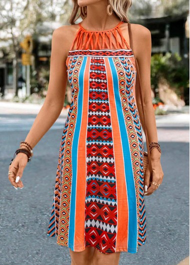 Orange dresses,Striped dresses,Geometric dresses,Criss Cross Striped Orange Short Shift Dress