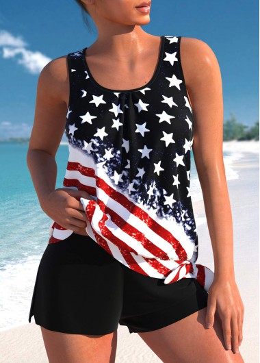 Black plus size,Flag plus size,ROTITA Plus Size Mid Waisted Bowknot Top