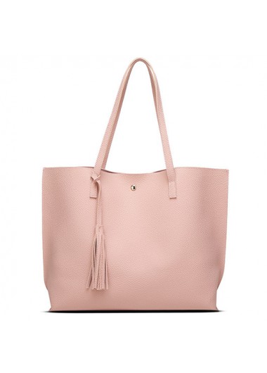 Light Pink Tassel Magnetic Shoulder Bag