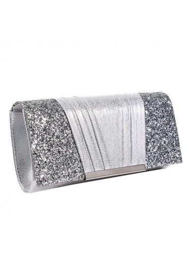 Sequin Grey Chains Magnetic Shoulder Bag
