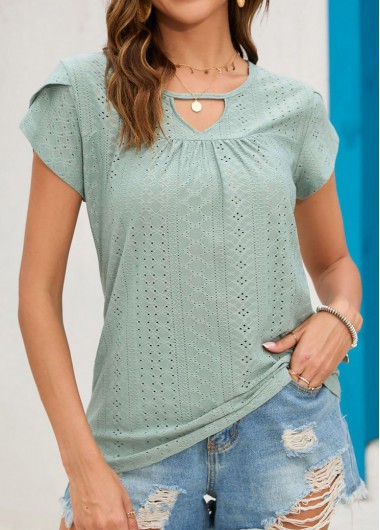 Cut Out Sage Green T Shirt