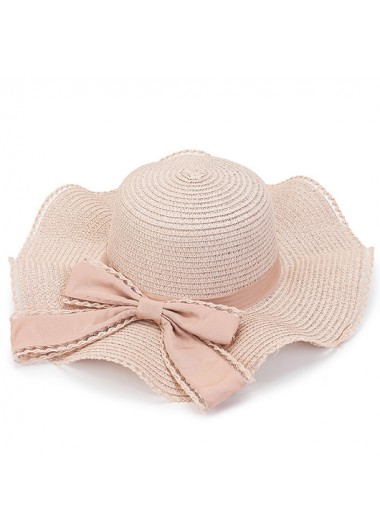 Bowknot Detail Light Pink Visor Hat