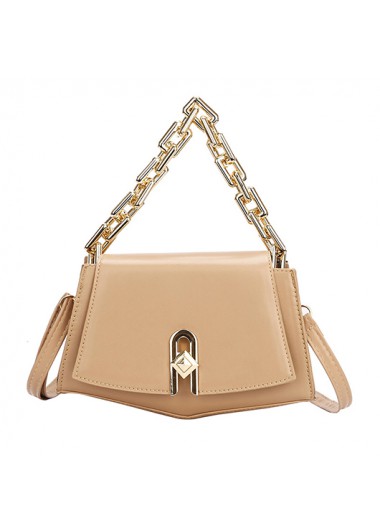 Light Coffee Chains Turnlock Shoulder Bag