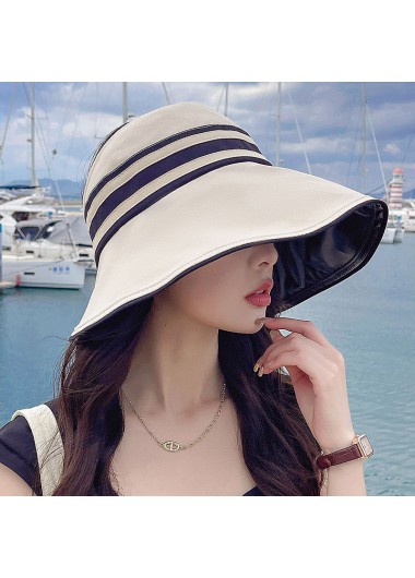 Beige Polyester Detail Geometric Pattern Visor Hat