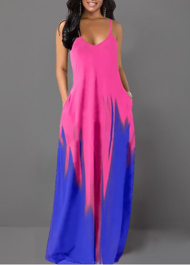 ROTITA Pocket Scoop Neck Hot Pink Shift Dress