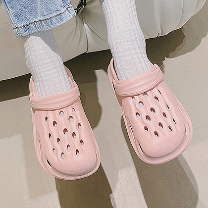 Pink accessories,Plain Color accessories,Pink Falt Round Toe Sliders