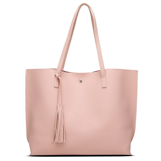 Light Pink Tassel Magnetic Shoulder Bag
