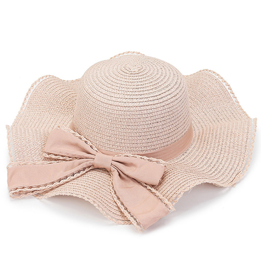 Bowknot Detail Light Pink Visor Hat