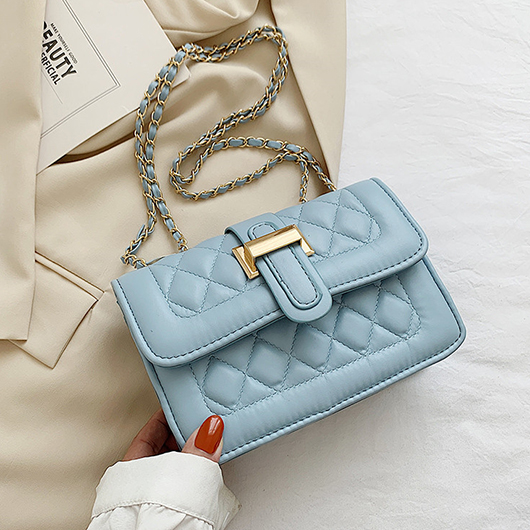 Light Blue Chains Magnetic Shoulder Bag