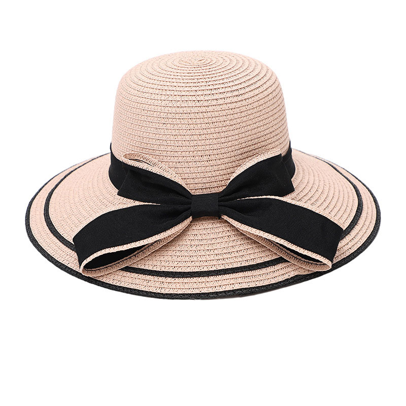 Chapeau de Paille Patchwork Rose Bowknot Design