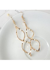 Golden jewelry,Other jewelry,Asymmetrical Twist Design Metal Detail Golden Earrings
