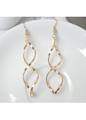Golden jewelry,Other jewelry,Asymmetrical Twist Design Metal Detail Golden Earrings