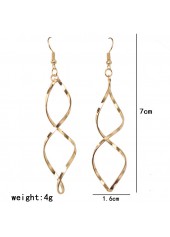 Golden jewelry,Other jewelry,Asymmetrical Twist Design Metal Detail Golden Earrings