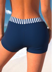Navy swimwear,Striped swimwear,Geometric swimwear,ROTITA Navy Striped Mid Waisted Swim Shorts
