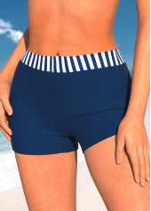 Navy swimwear,Striped swimwear,Geometric swimwear,ROTITA Navy Striped Mid Waisted Swim Shorts