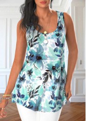 Mint Green tops,Floral tops,ROTITA Floral Print Mint Green Cardigan and Tank Top