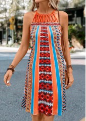 Orange dresses,Striped dresses,Geometric dresses,Criss Cross Striped Orange Short Shift Dress