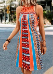 Orange dresses,Striped dresses,Geometric dresses,Criss Cross Striped Orange Short Shift Dress