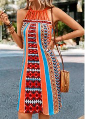 Orange dresses,Striped dresses,Geometric dresses,Criss Cross Striped Orange Short Shift Dress