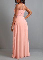 Dusty Pink dresses,Plain Color dresses,Tie Dusty Pink Sleeveless Maxi Dress