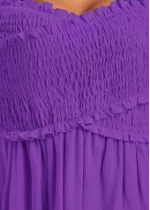 Neon Violet tops,Plain Color tops,ROTITA Smocked Neon Violet Off Shoulder T Shirt