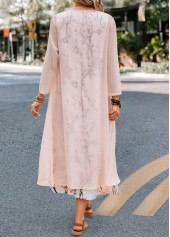 Pink dresses,White dresses,Floral dresses,Plants dresses,Party dresses,Elegant dresses,ROTITA Two Piece Floral Print Pink Maxi Dress and Cardigan