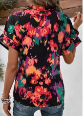 Multi Color tops,Rainbow Color tops,Dazzle Colorful tops,Patchwork Dazzle Colorful Print Multi Color Blouse