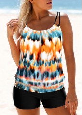 ROTITA Multi Color Tie Dye Print Tankini Top-No Bottom