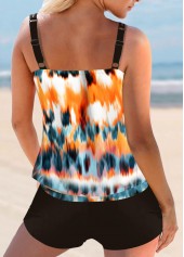 Multi Color swimwear,Tie Dye swimwear,ROTITA Multi Color Tie Dye Print Tankini Top
