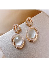 Boucles d'oreilles rondes en zircon doré au design géométrique