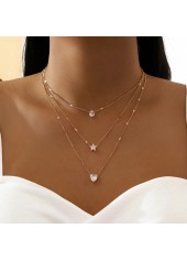 Heart Golden Star Alloy Layered Necklace