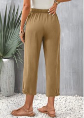 Light Coffee bottoms,Plain Color bottoms,Pocket Light Coffee High Waisted Pants