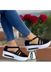 Black Low Heel Closed Toe Sandals