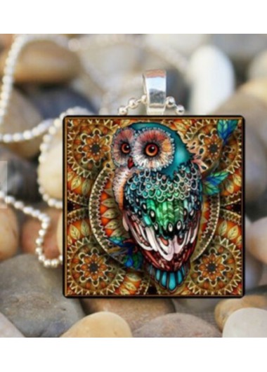 Square Alloy Detail Dark Coffee Necklace product