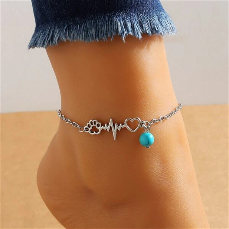 Heart Turquoise Anklets